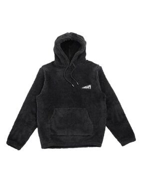 By Parra Mirrored Flag Logo Polar Fleece Hooded Pullover - Black, Medium